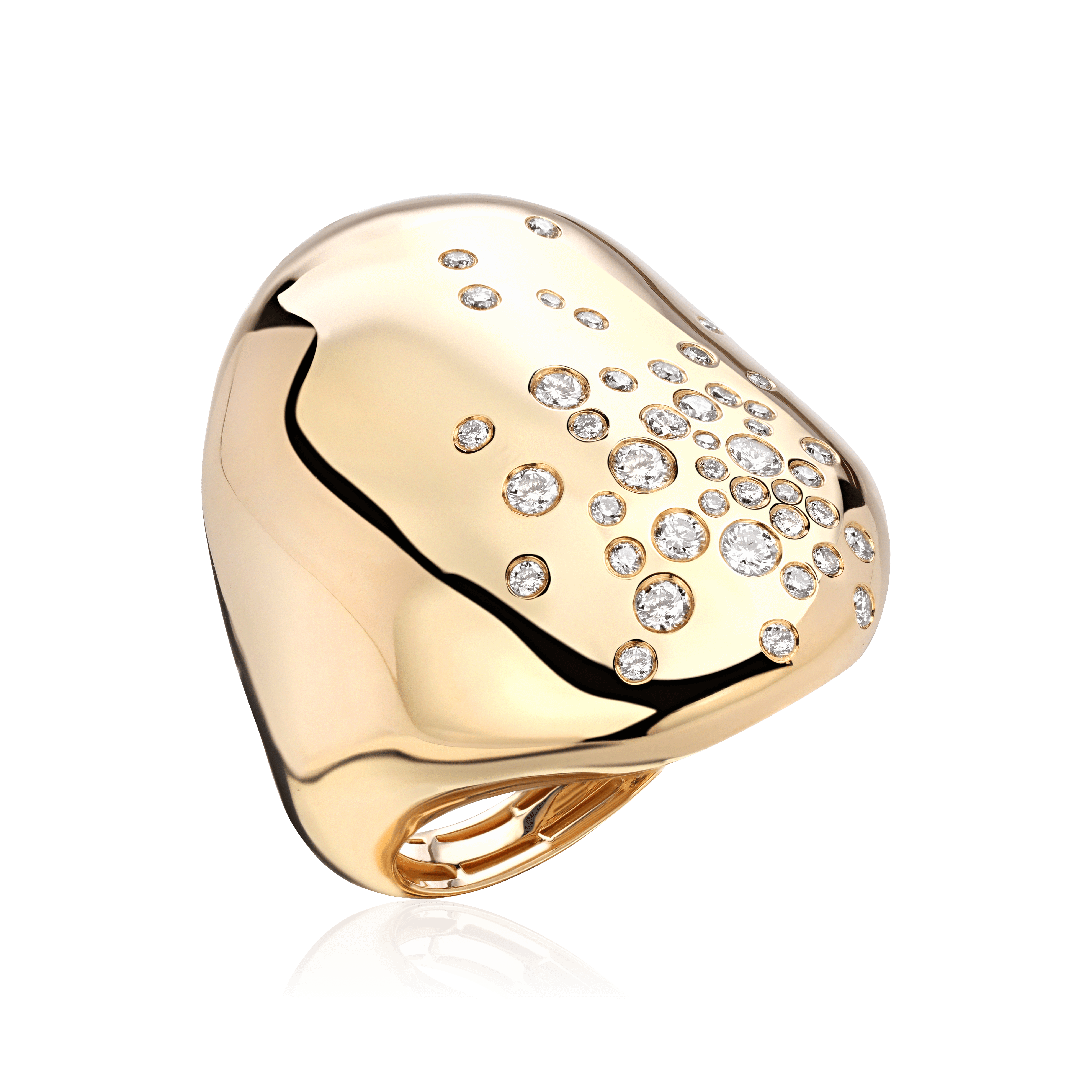 Кольцо с бриллиантами из желтого золота 585 пробы (арт. 101595)