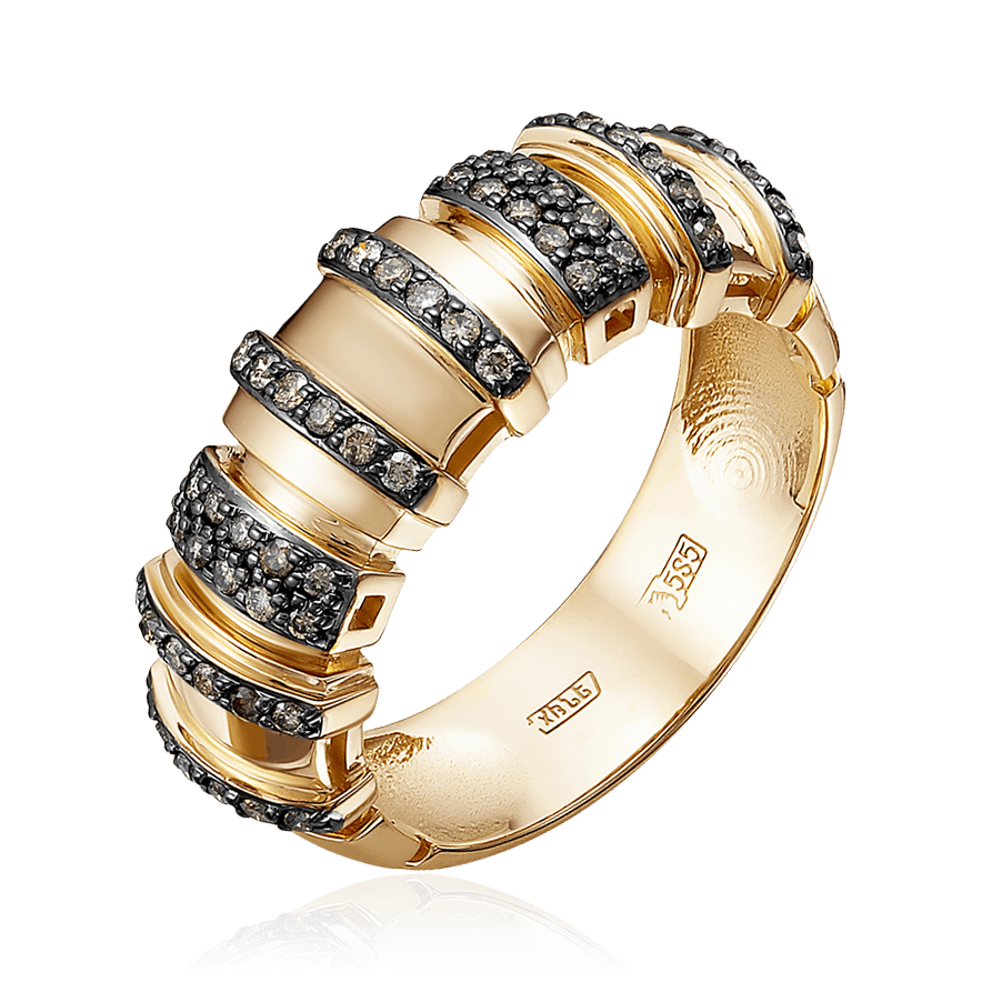 Кольцо с бриллиантами из комбинированного золота 585 (арт. 82885)