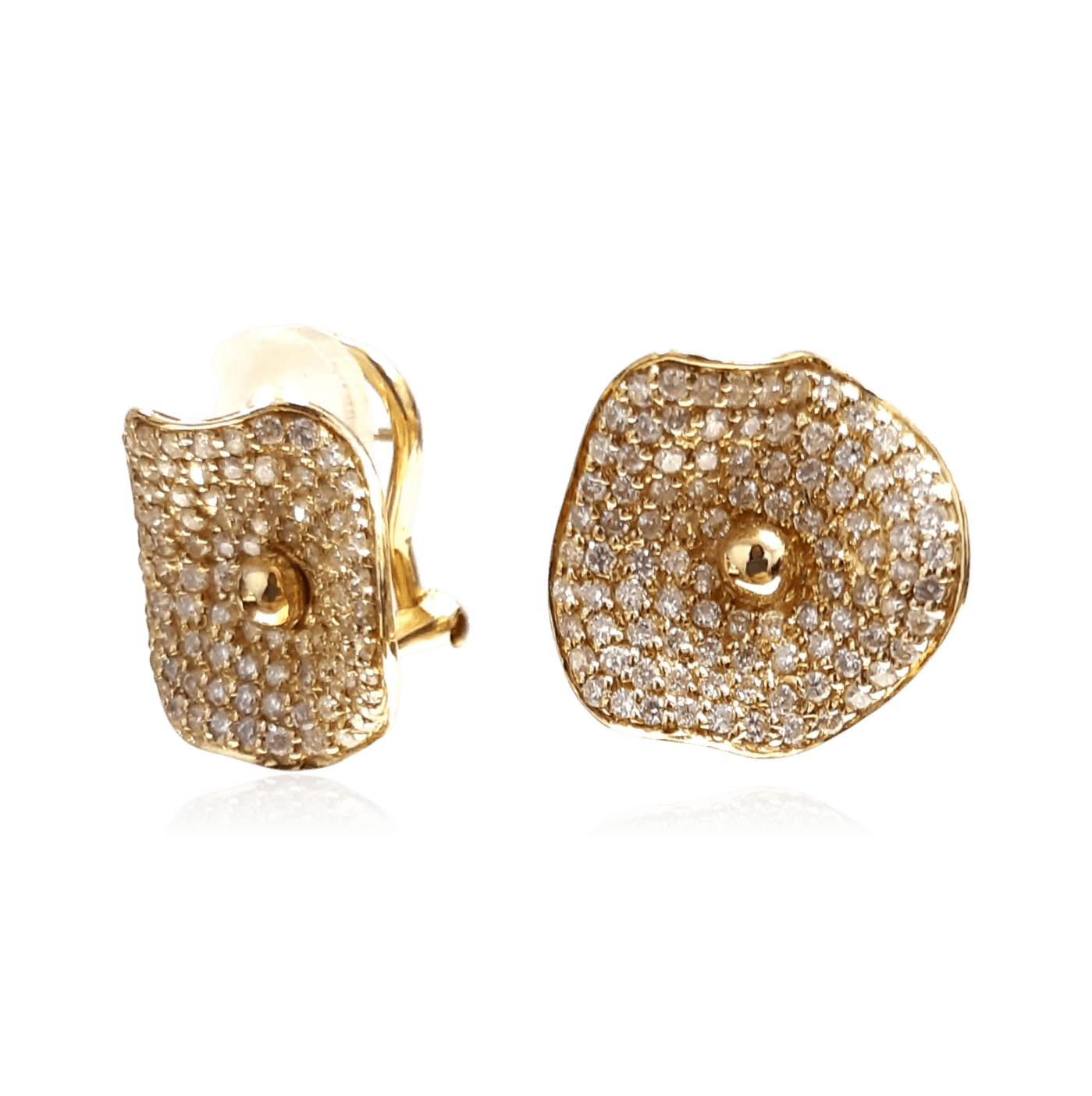 Серьги с бриллиантами из желтого золота 585 пробы (арт. 134094)