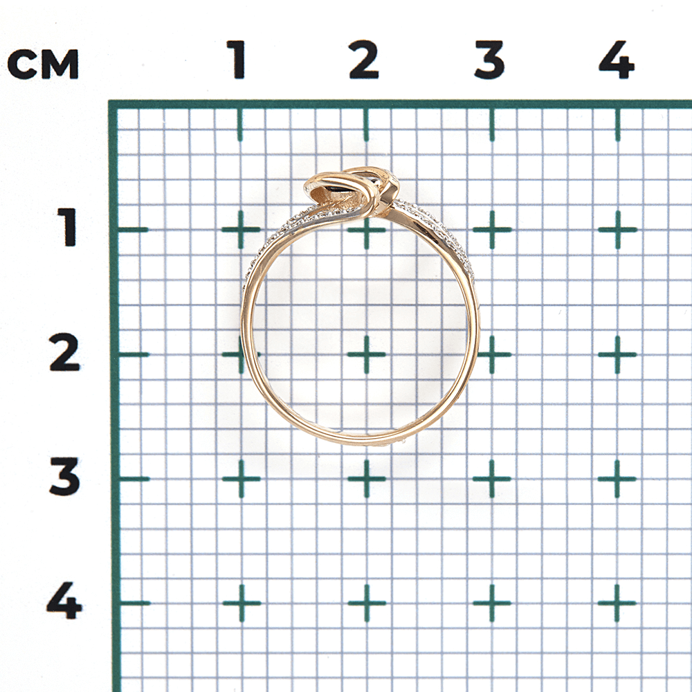 Кольцо с сапфиром, бриллиантами из красного золота 585 пробы, фото № 3