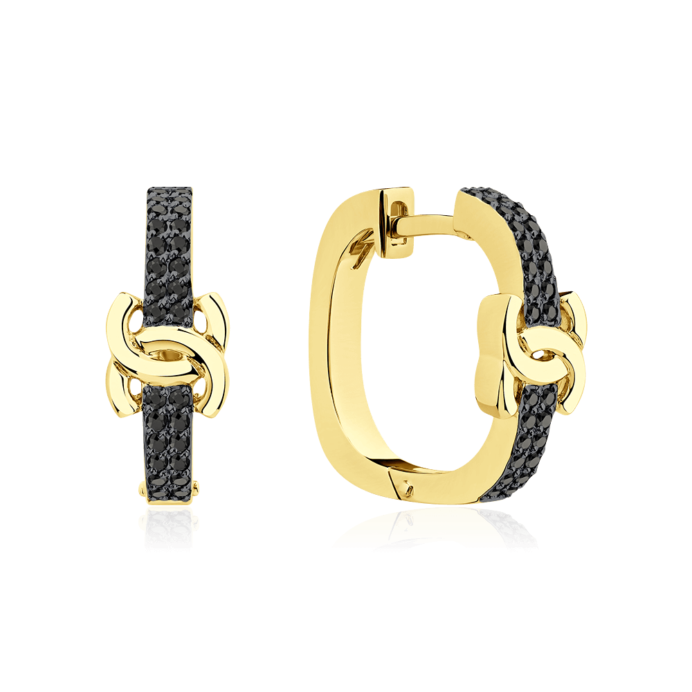 Серьги с монограммой Chanel бриллиантами из желтого золота 585 пробы, фото № 1