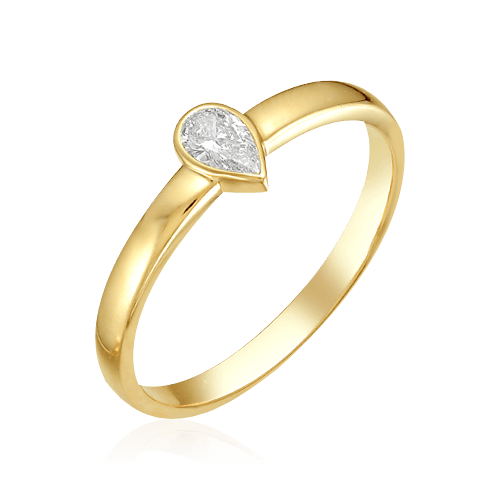 Кольцо с бриллиантами из желтого золота 585, фото № 1
