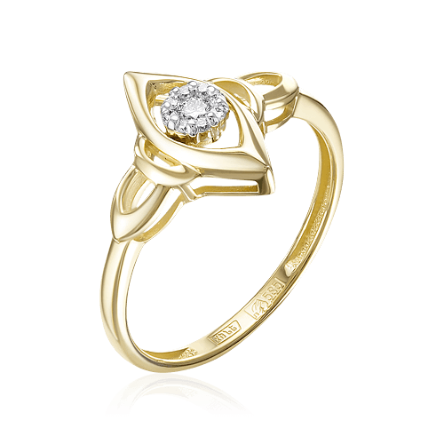 Кольцо с бриллиантами из желтого золота 585 (арт. 68301)