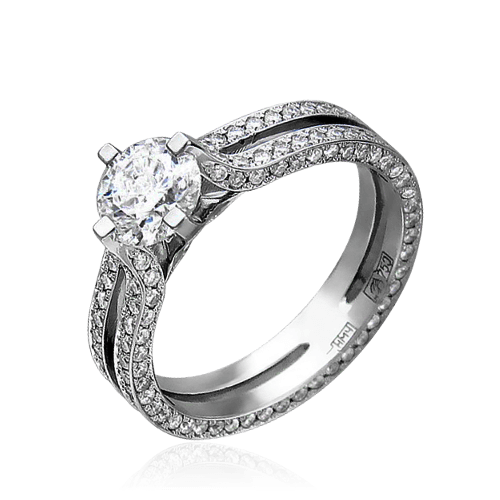 Кольцо с бриллиантами из белого золота 750 из коллекции Shine, фото № 1
