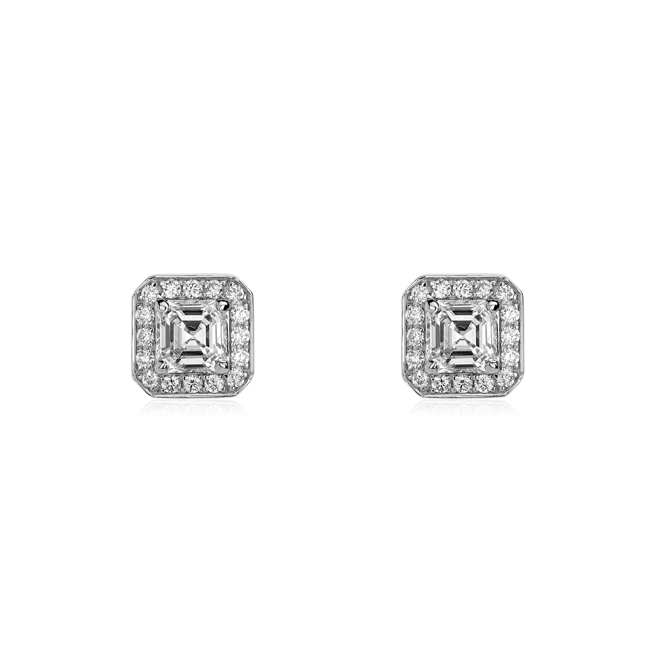 Серьги с бриллиантами из белого золота 750 пробы (арт. 92674)