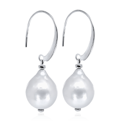Серьги с жемчугом из белого золота 585 пробы (арт. 55978)