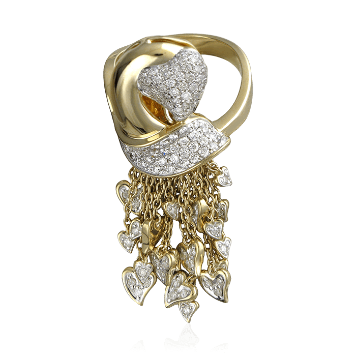 Кольцо с бриллиантами из комбинированного золота 585 (арт. 68747)