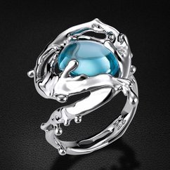 Кольцо из сета Влюбленность коллекции CHOICE с топазом из белого золота 750 пробы (арт. 42025)