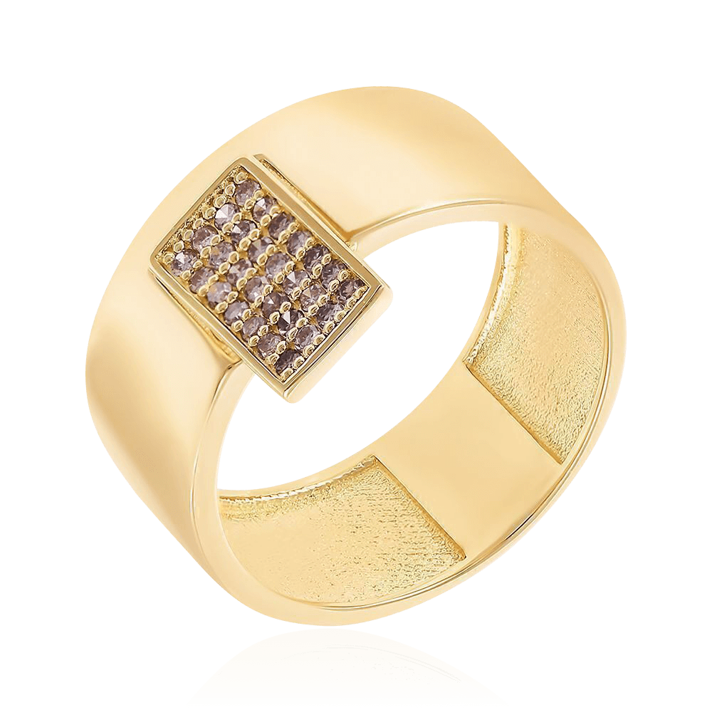 Кольцо с бриллиантами из желтого золота 585 пробы (арт. 102935)