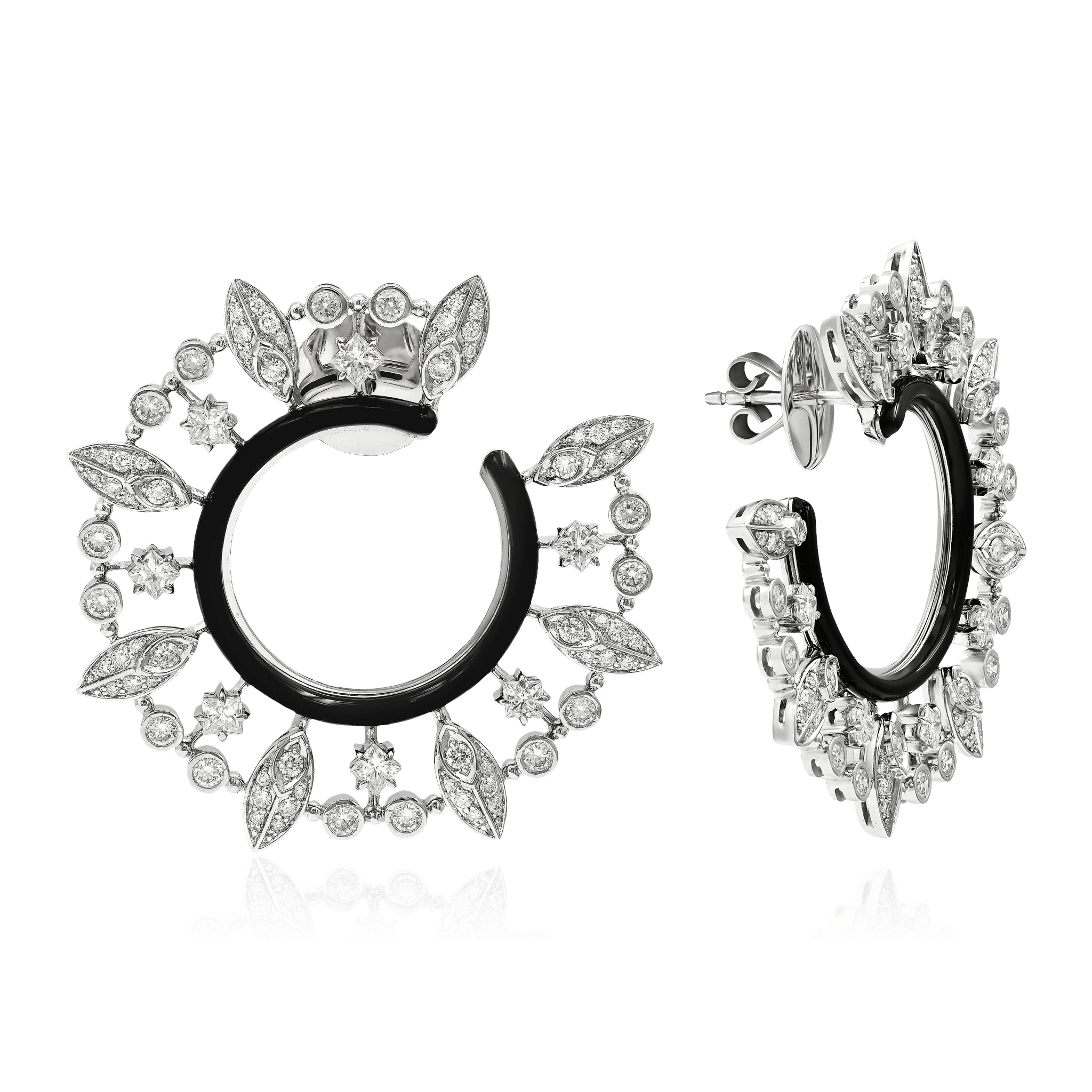 Серьги с бриллиантами из белого золота 750 пробы (арт. 120339)