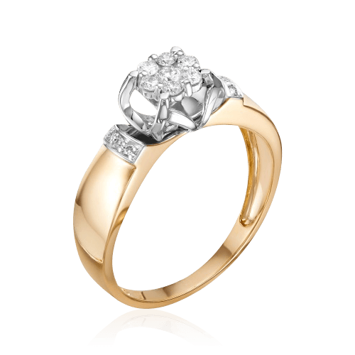 Кольцо с бриллиантами из красного золота 585 (арт. 61648)
