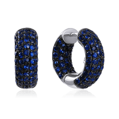 Серьги с сапфиром из белого золота 585 пробы (арт. 51572)