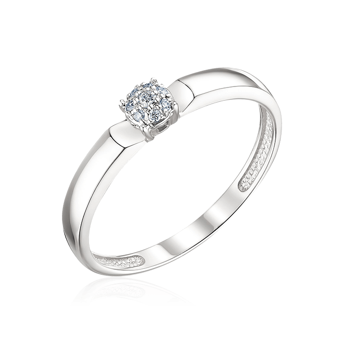Кольцо с бриллиантами из белого золота 585, фото № 1