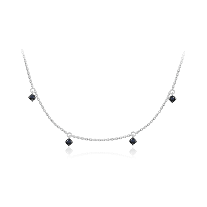 Колье с сапфиром из белого золота 585 пробы (арт. 127919)