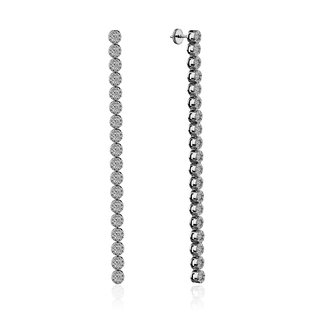 Серьги с бриллиантами из белого золота 585 пробы (арт. 105947)