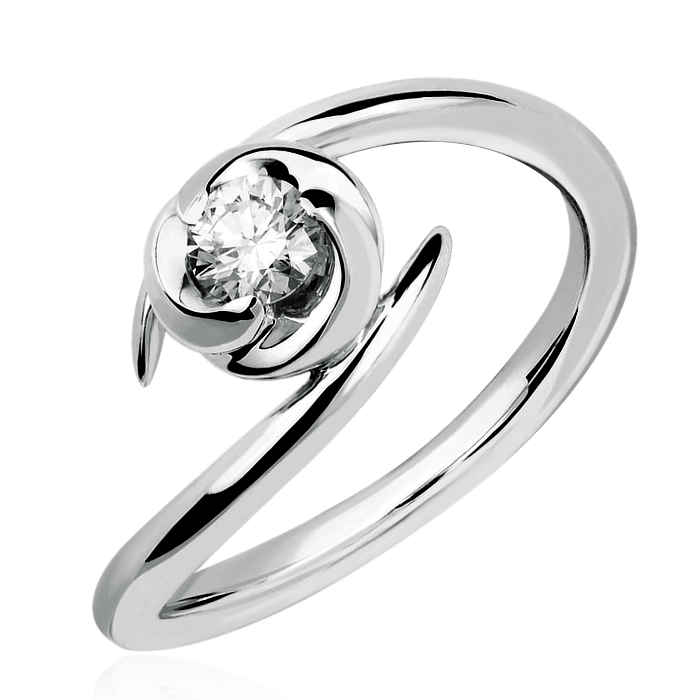 Кольцо с бриллиантами из белого золота 585 (арт. 44537)