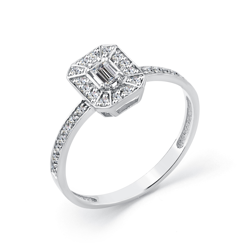Серьги с бриллиантами из белого золота 585 пробы, фото № 2