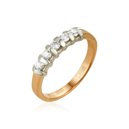 Кольцо с бриллиантами из комбинированного золота 585 (арт. 62811)