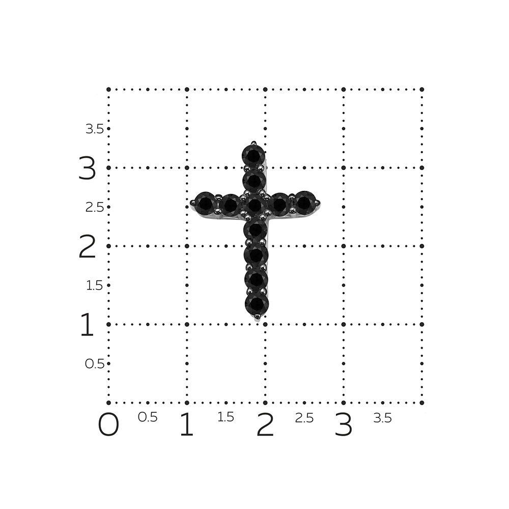 Крест с бриллиантами из белого золота 585 пробы, фото № 3