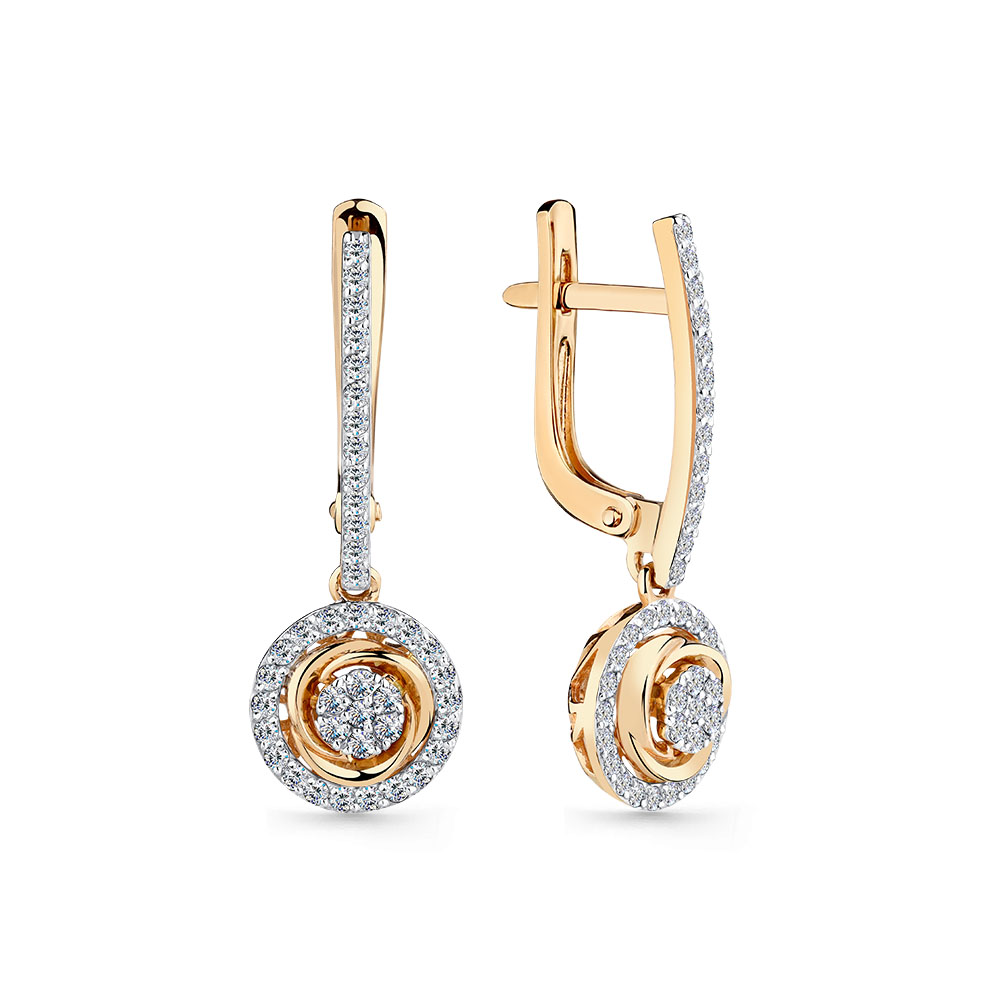 Кольцо с бриллиантами из комбинированного золота 585 пробы, фото № 2