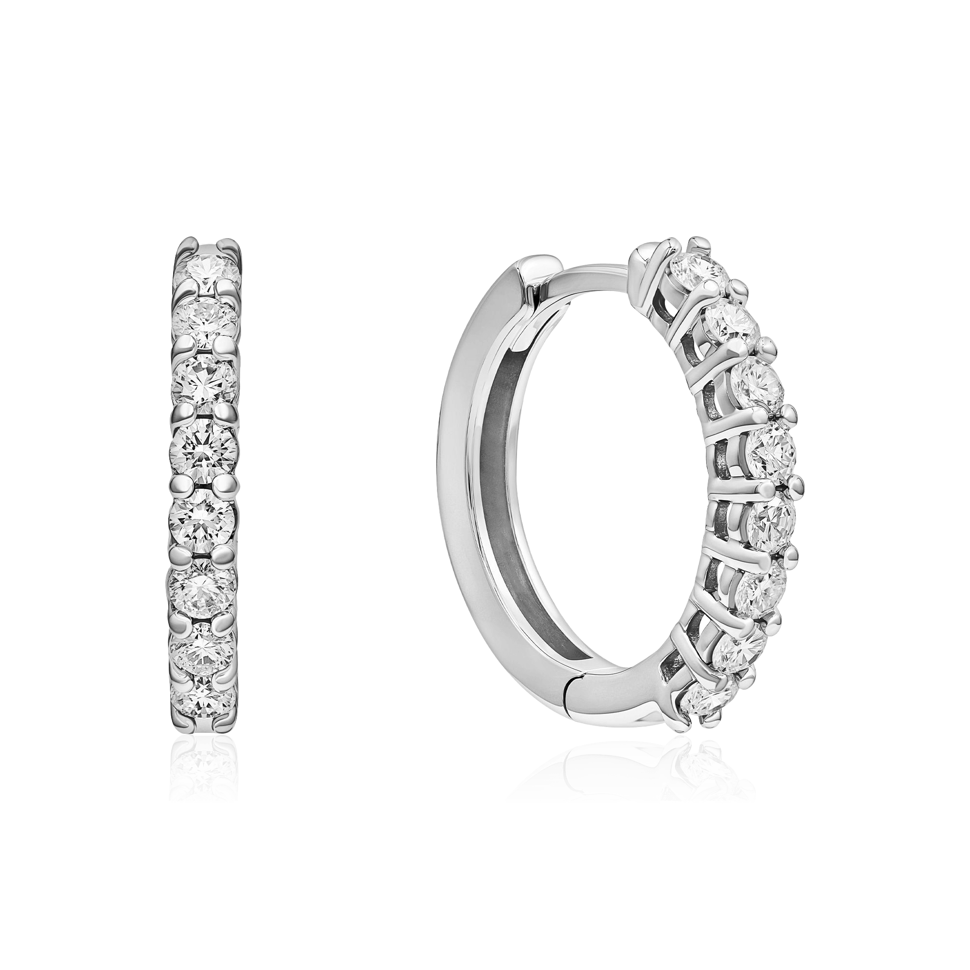 Серьги с бриллиантами из белого золота 585 пробы, фото № 1
