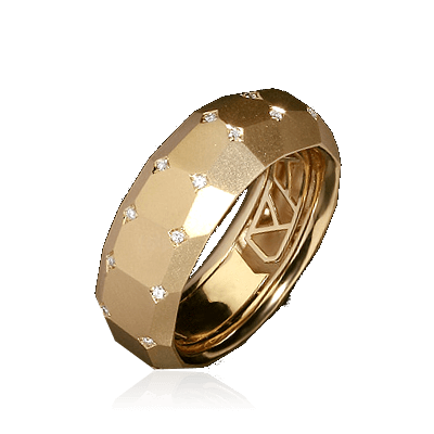 Кольцо с бриллиантами из коллекции Геометрия в желтом золоте 750 пробы, фото № 1
