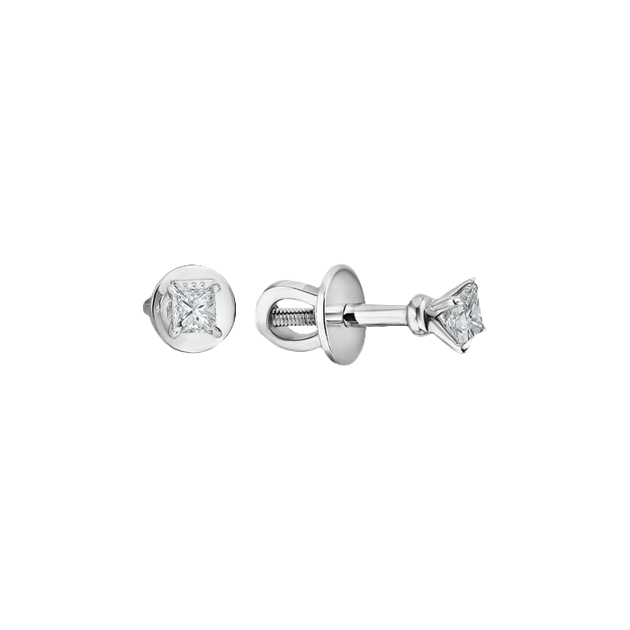 Серьги с бриллиантами из белого золота 585 пробы, фото № 1