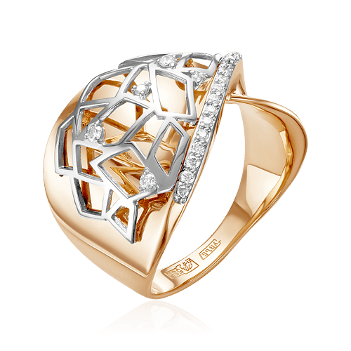 Кольцо с бриллиантами из комбинированного золота 585 (арт. 58315)
