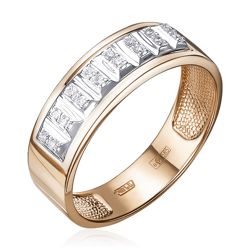Кольцо с бриллиантами из комбинированного золота 585 (арт. 88985)