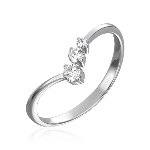 Кольцо с бриллиантами из белого золота 585, фото № 1