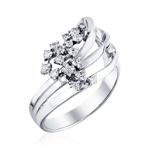 Кольцо с бриллиантами из белого золота 585, фото № 1