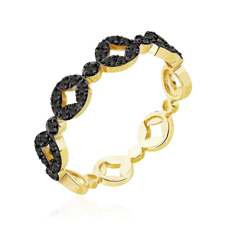 Кольцо с бриллиантами из желтого золота 585 пробы (арт. 103470)