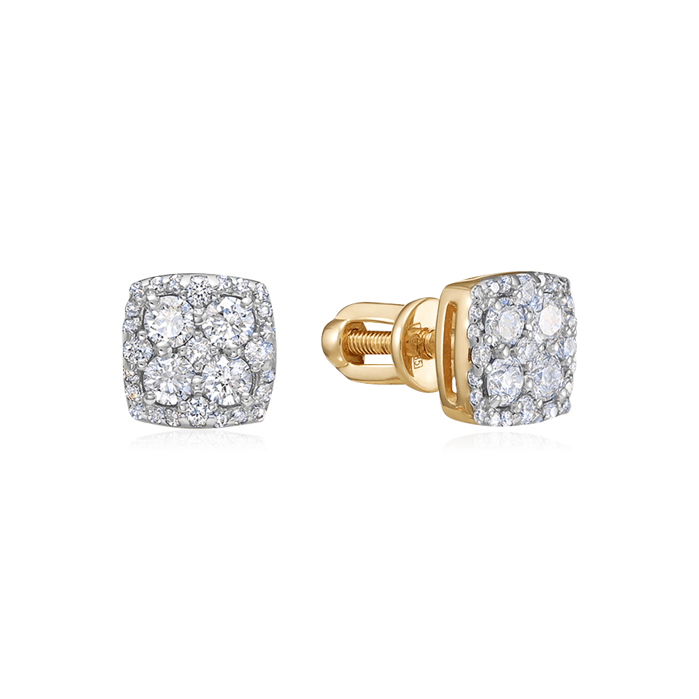 Серьги с бриллиантами из красного золота 585 пробы (арт. 117709)