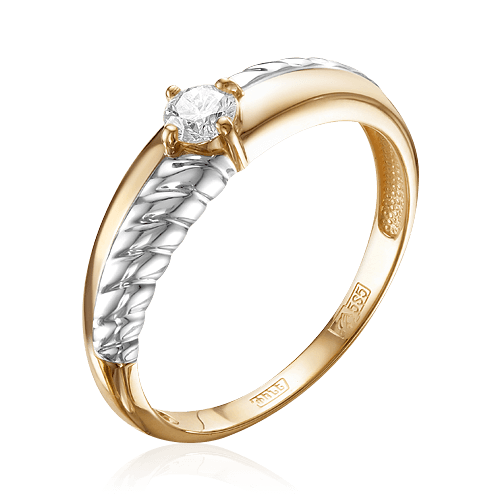 Кольцо с бриллиантами из комбинированного золота 585 (арт. 58920)