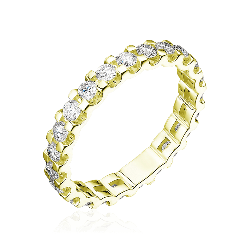 Кольцо с бриллиантами из желтого золота 585 пробы (арт. 93481)