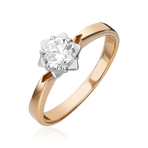 Кольцо с бриллиантами из комбинированного золота 585, фото № 1