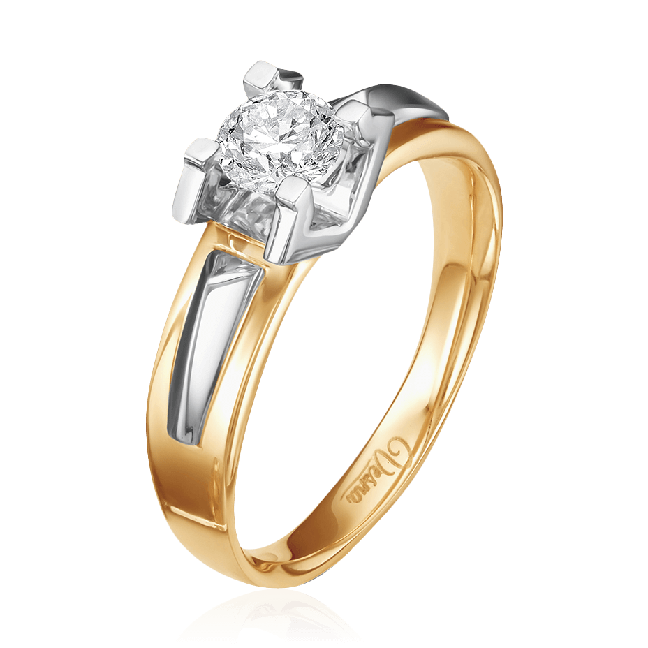 Кольцо с бриллиантами из комбинированного золота 585 пробы (арт. 92422)