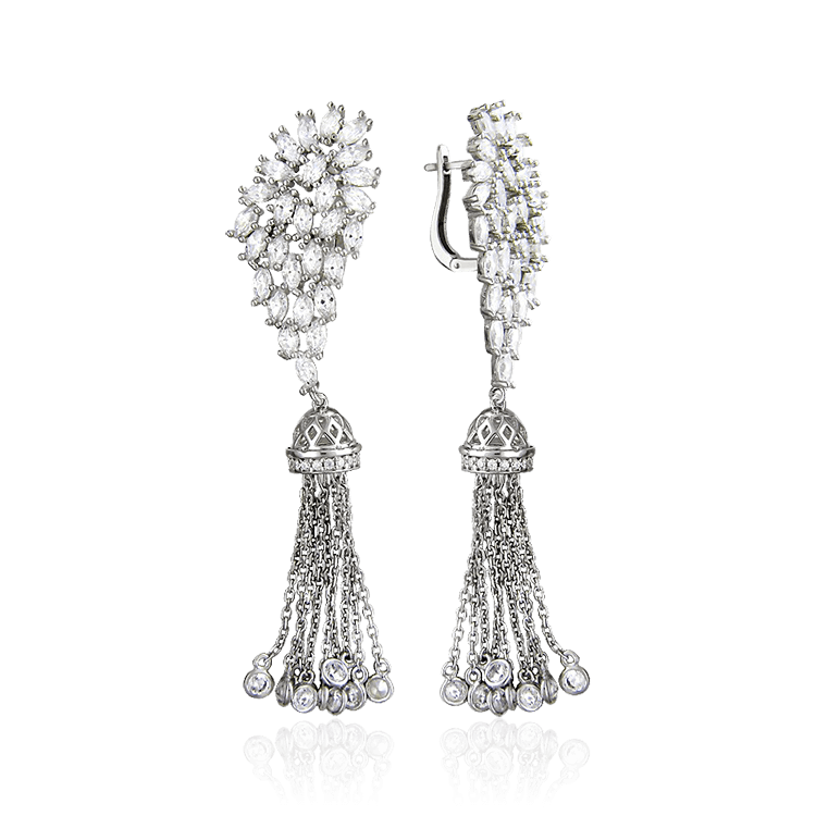 

Серьги с цирконом из серебра 925 пробы