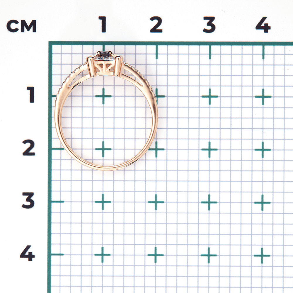 Кольцо с сапфиром, бриллиантами из красного золота 585 пробы, фото № 3