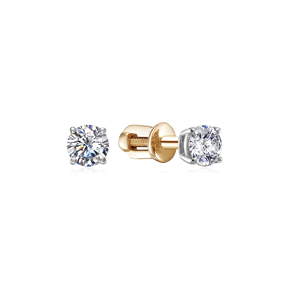 Серьги с бриллиантами из красного золота 585 пробы (арт. 117706)