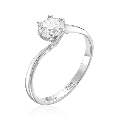 Кольцо с бриллиантами из белого золота 585, фото № 1
