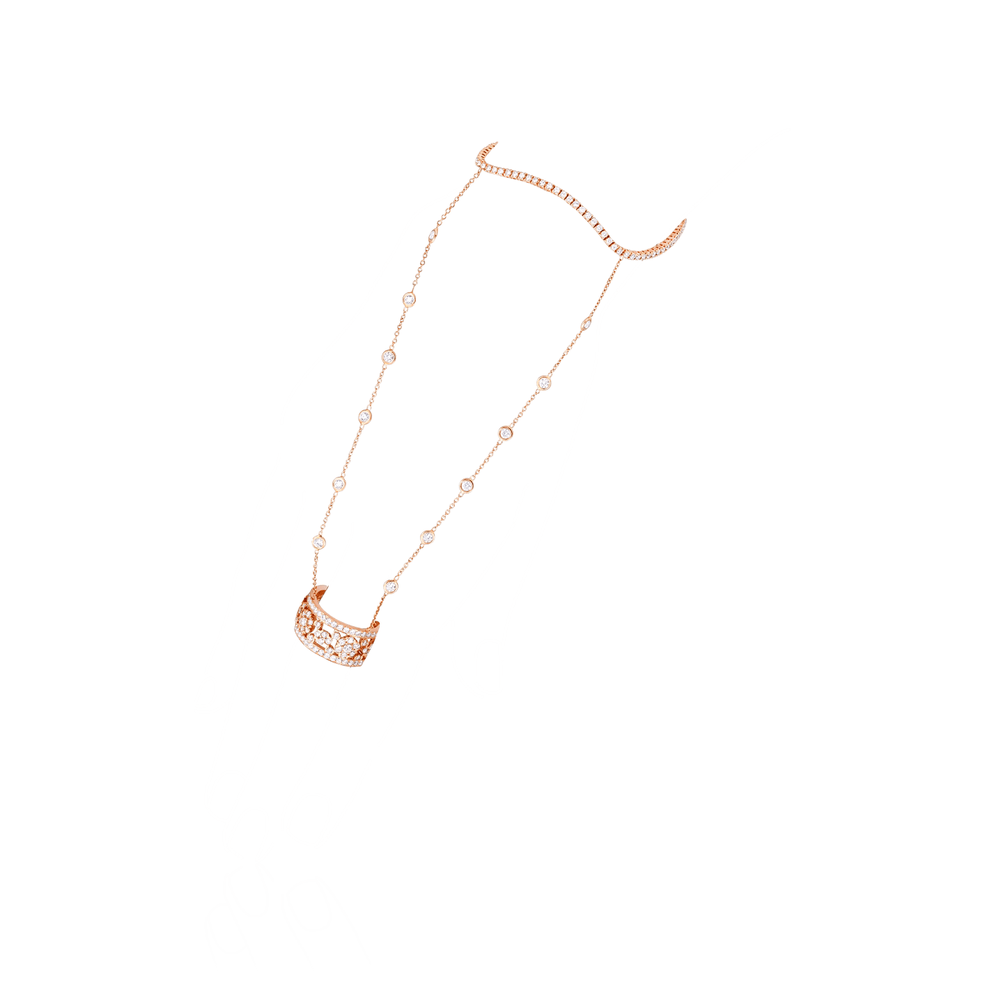 Браслет-кольцо с бриллиантами из розового золота 750, фото № 1
