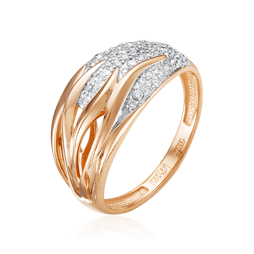 Кольцо с бриллиантами из комбинированного золота 585 (арт. 58336)