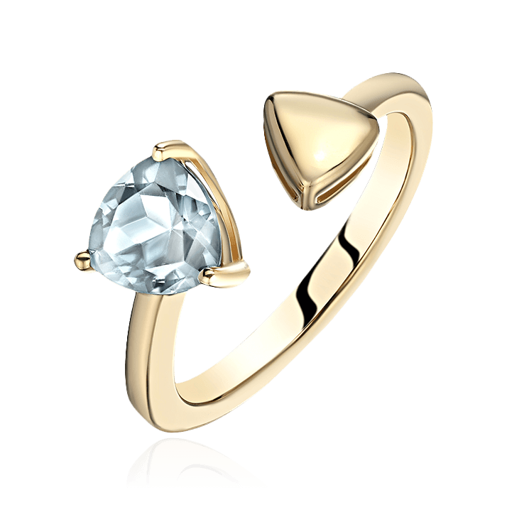 Кольцо с топазом из желтого золота 585 пробы, фото № 1