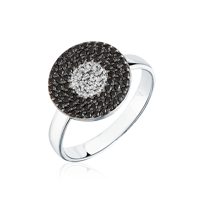 Кольцо с бриллиантами из белого золота 585 (арт. 66828)