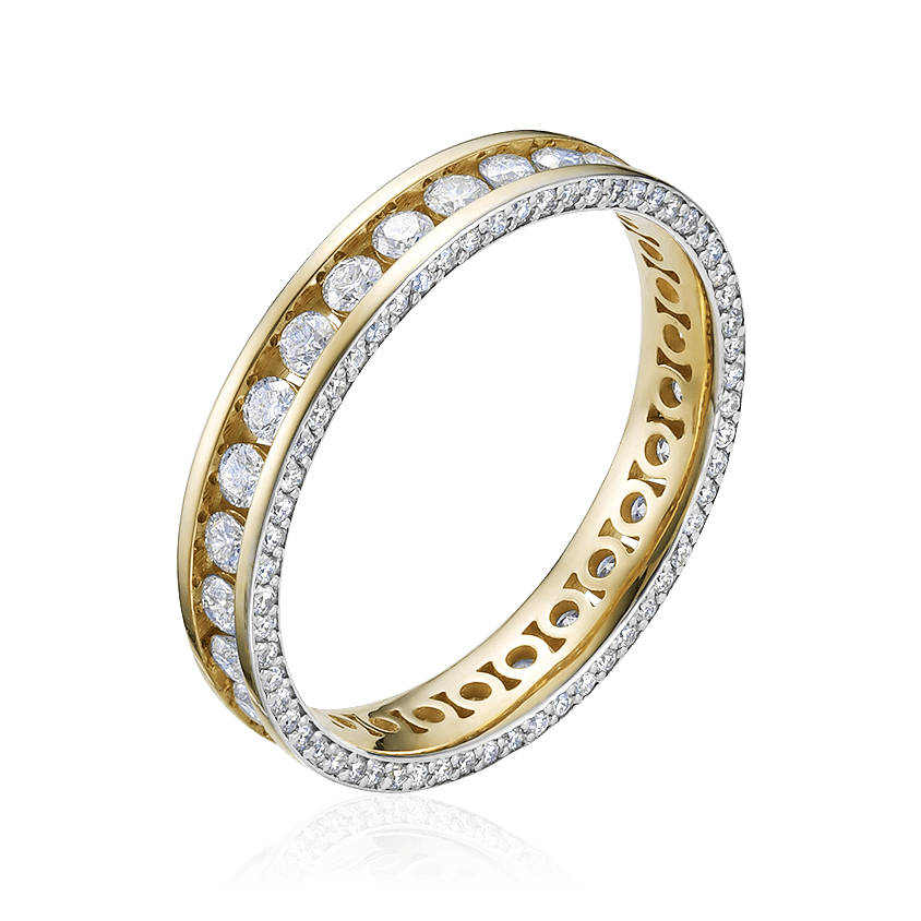 Кольцо с бриллиантами из желтого золота 585 пробы (арт. 102094)