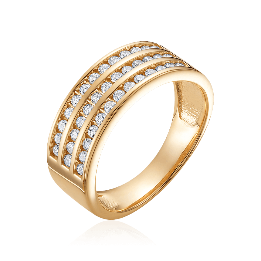 Кольцо с бриллиантами из красного золота 585 пробы (арт. 101099)