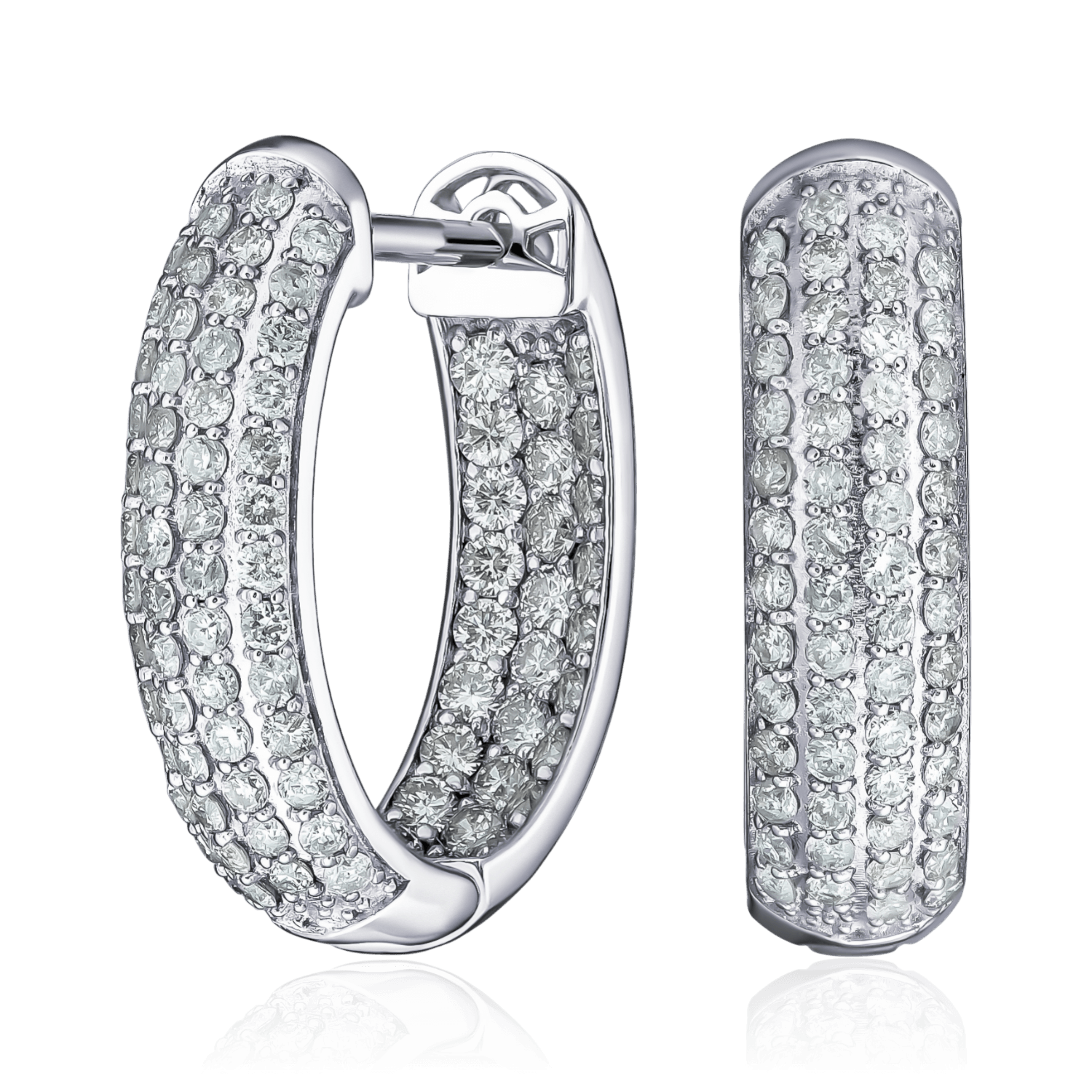 Серьги с бриллиантами из белого золота 750 пробы (арт. 134120)