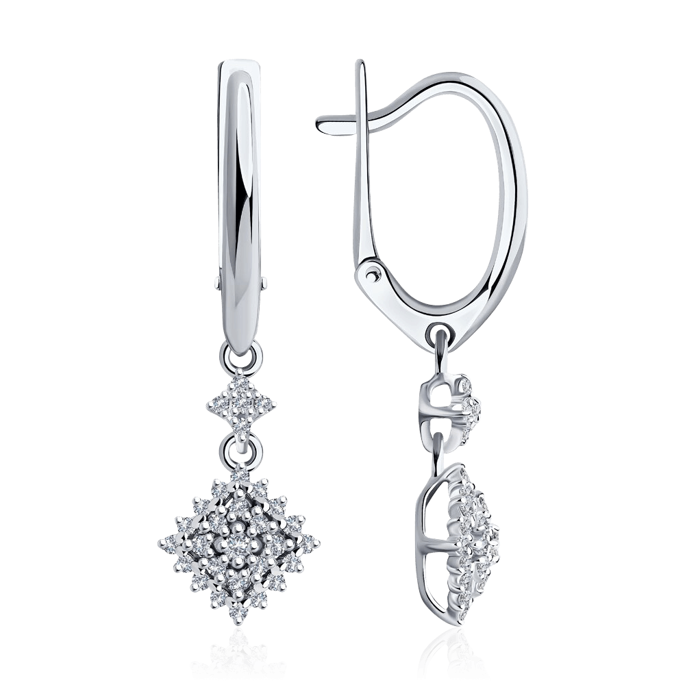 Серьги с бриллиантами из белого золота 585 пробы (арт. 117100)