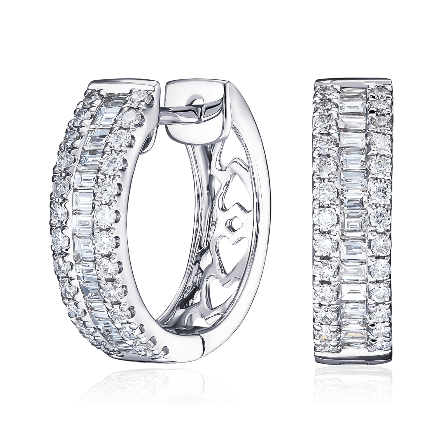 Серьги с бриллиантами из белого золота 750 пробы (арт. 134126)